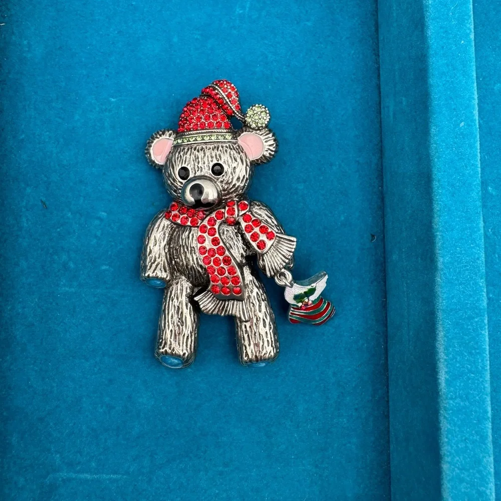 Kirks Folly Silver tone Teddy Bear Brooch - Picture 3 of 7